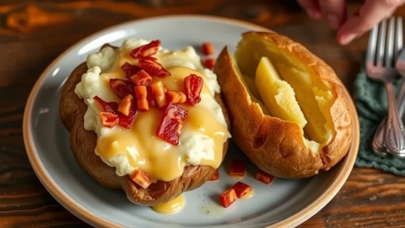 Bakad potatis med baconröra hemma