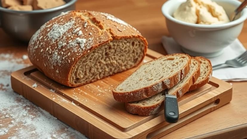 Bröd med rågmjöl och vetemjöl hemma