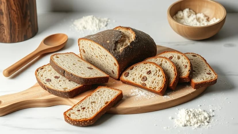 Bröd med rågsikt och vetemjöl hemma