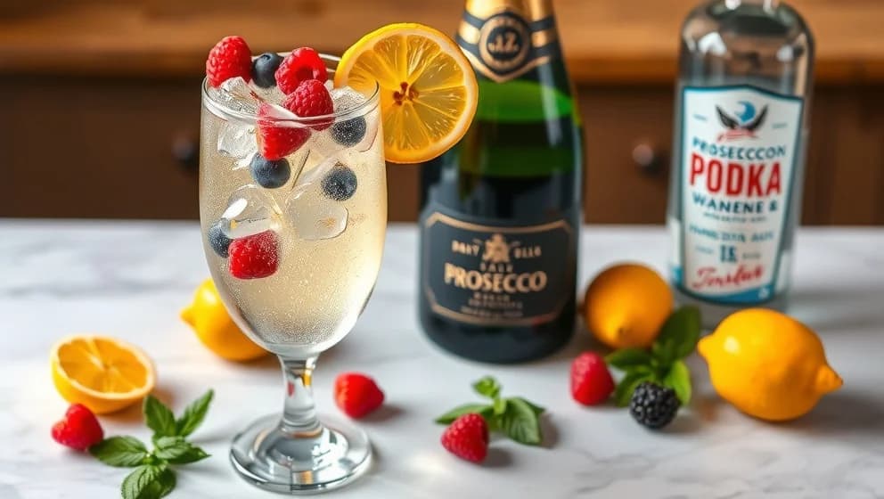 Drink med prosecco och vodka