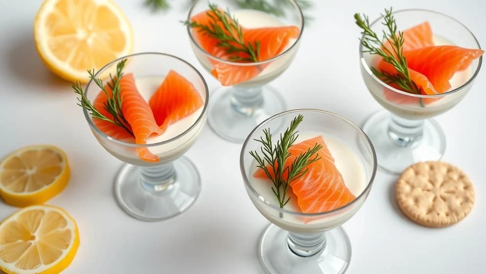 Gravad lax förrätt i glas hemma