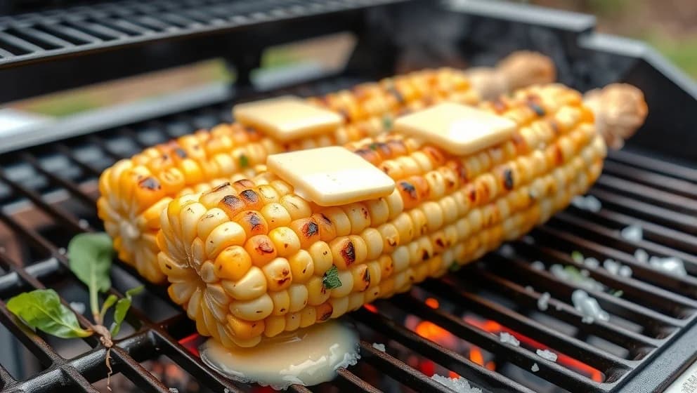 Grilla majskolv med smör och salt