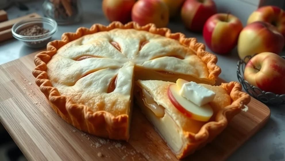 Knäckig äppelpaj med hyvlat smör hemma