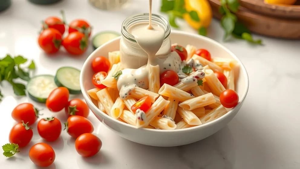 Krämig dressing till pastasallad som alla älskar