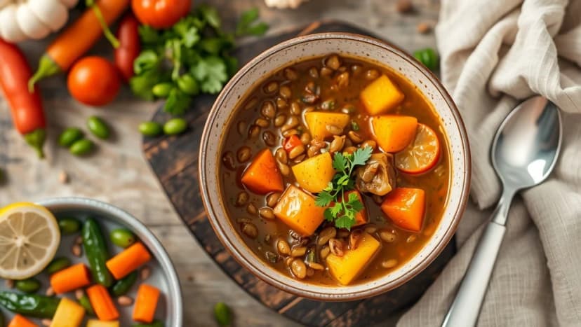 Linsgryta med potatis och morötter
