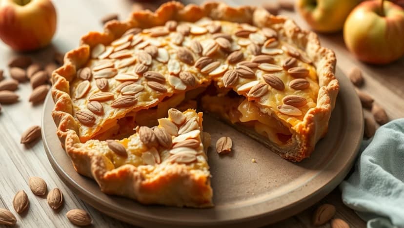 Lyxig äppelpaj med mandelmassa hemma