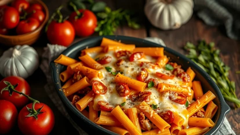 Pasta i ugn allt i ett när du är trött