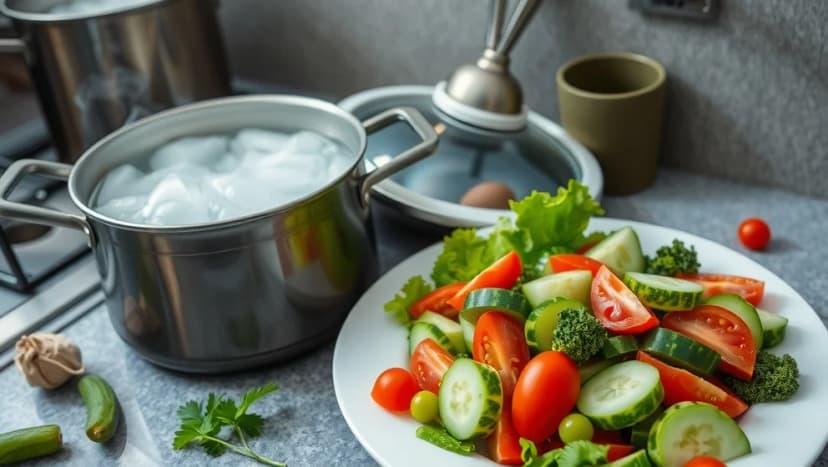 Pizzasallad recept med kokande vatten