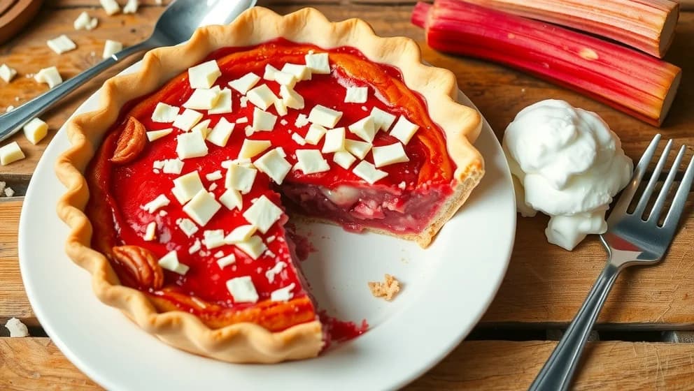 Rabarberpaj med vit choklad som du kommer älska