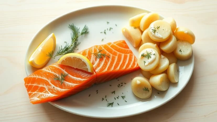 Rimmad lax med dillstuvad potatis