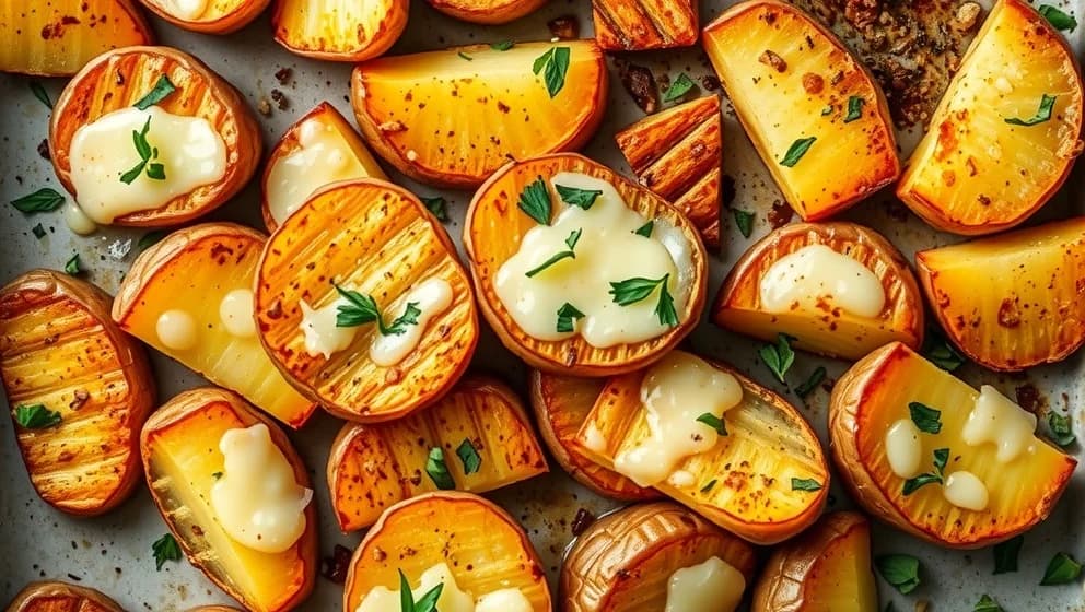 Skivad potatis i ugn med parmesan