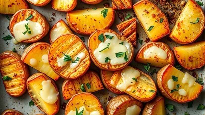 Skivad potatis i ugn med parmesan