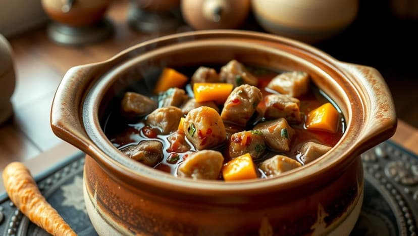 Sötsur gryta med fläskkött hemma