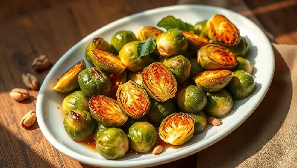 Stekt brysselkål med honung för dagen