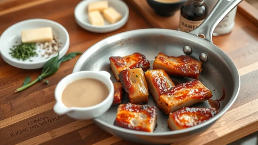 Stekt fläsk med löksås hemma