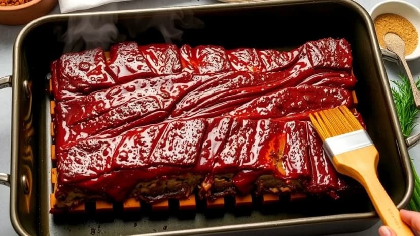 Tjocka revbensspjäll i ugn som blir zarta