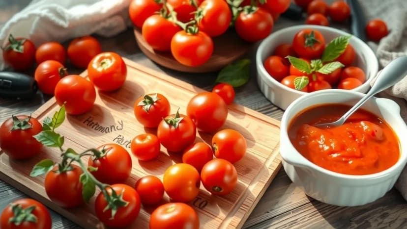 Tomatsås med färska tomater i ugn
